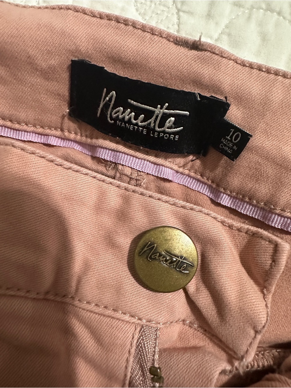 Nanette Lepore Mauve Utility Pants - Zipper Pockets - Size 10